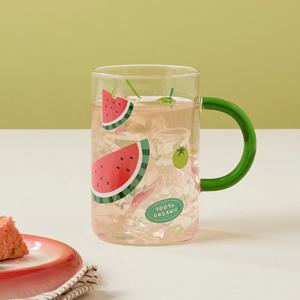 스무디팝 내열유리 등글 그린핸들 머그컵 600ml