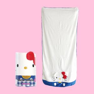 산리오 헬로키티 키티 샤워 바디 바스 비치 타올 대형 극세사 타월