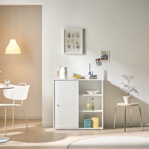 라인아트 슬라이딩 3단 1도어 오픈수납장 800