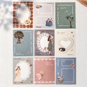 레이스 프레임 메모지 스티커 종이 일상 일러스트 폰꾸 다꾸 다이어리꾸미기