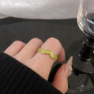 풀잎반지 특이한 웃긴 우정 커플 오픈 링 반지 검지 중지 애끼 반지 악세사리 쥬얼리 선물