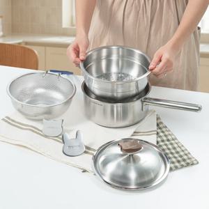 316 커퍼코어 이유식냄비 스텐 인덕션 통5중 동물노브 18cm