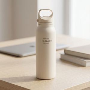 원터치 손잡이 텀블러 600ml 스텐 보온보냉 사무실 카페 차량 캠핑 휴대용