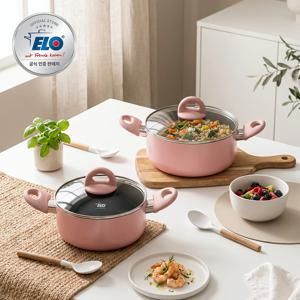 파스텔 핑크 IH 세라믹 코팅 냄비 2종 세트 (Y18,Y22)