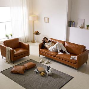 데일리온 1인 3인 카페 인테리어 가죽 소파