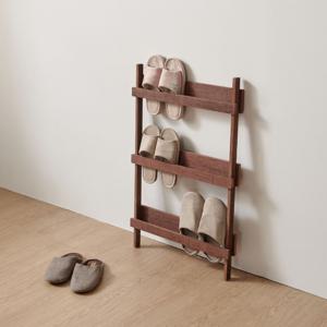 원목 슬리퍼거치대 빈티지 고급 라왕원목 실내화거치대 2단/3단 3size