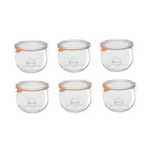 튤립쉐이프580ml(744) 6p 독일 웩 밀폐용기 클립+고무링 세트상품