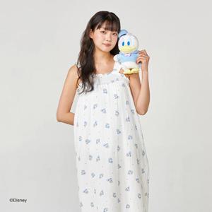 디즈니 마린 도날드 덕 요루면 나시 원피스 파자마 FREE 아이보리