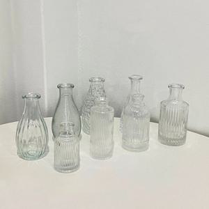 줄무늬 유리 화병 미니 작은 꽃병 디퓨저병 8types