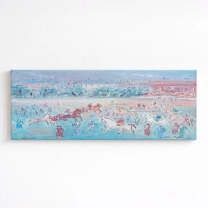 대형 와이드 명화 액자 거실 인테리어 그림_ 뒤피 파란 경마장