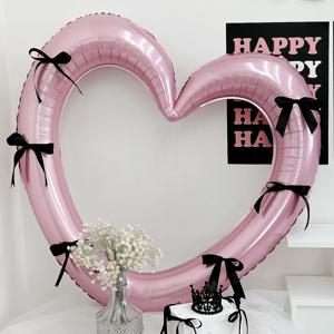발레코어 감성 하트 프레임 풍선 세트 핑크 생일 포토존 홈파티 꾸미기