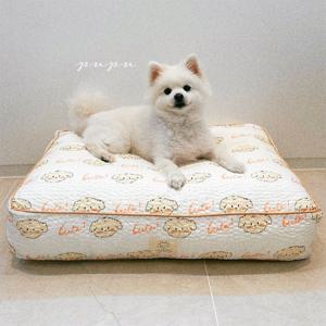 여름 시어서커 지짐이 리플 사각 강아지 고양이 방석 하우스 침대 푹신한 높이조절 푸푸