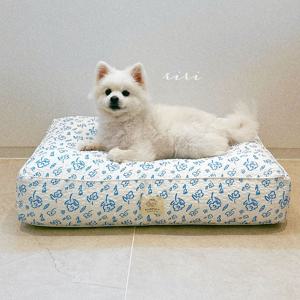 여름 시어서커 지짐이 리플 사각 강아지 고양이 방석 하우스 침대 푹신한 높이조절 리리