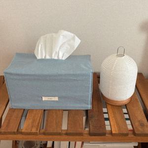 linen tissue case 티슈케이스/blue