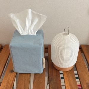 linen tissue case 티슈케이스 s/blue