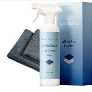 블랙홀 글라스 코팅큐 500m+타월 2장 유리막 발수코팅 거울 청소 세정제 차량광택