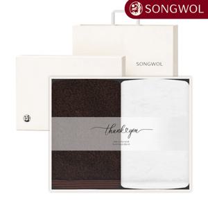 다니엘 30수 190g 호텔수건 2매 감사 레터링 띠지 선물세트 (크림상하+쇼핑백)