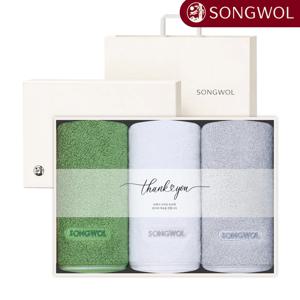 컬러풀 170g 호텔수건 3매 감사 레터링 띠지 선물세트 (크림상하+쇼핑백)
