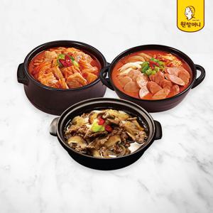 뚝배기불고기 2팩+김치찌개 2팩+부대찌개 2팩