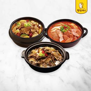 뚝배기불고기 2팩+된장찌개 2팩+부대찌개 2팩