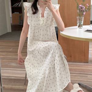 민소매 프릴 체리콕콕 요루면 원피스잠옷 파자마 홈웨어