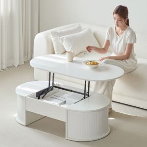 쿠폰가 107,100 / 모노 템바보드 리프트업 거실 소파 테이블 1200