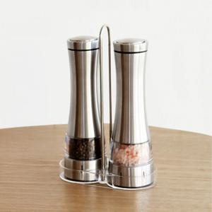 전동 소금 후추 그라인더 2개+스탠드 세트