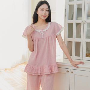 국내생산 10대잠옷 여주니어 청소년 중학생 고등학생 체크 순면 파자마 홈웨어 상하복 세트