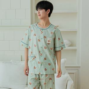 국내생산 10대잠옷 남주니어 청소년 중학생 고등학생 곰돌이 순면 파자마 홈웨어 상하복 세트