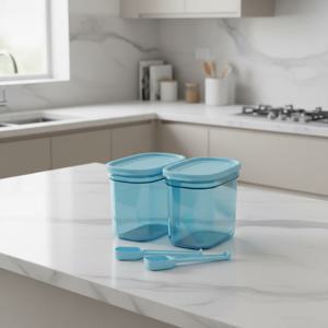 타파웨어 울트라 클리어 양념통 500ml 밀폐용기, 계량스푼 2개입 세트