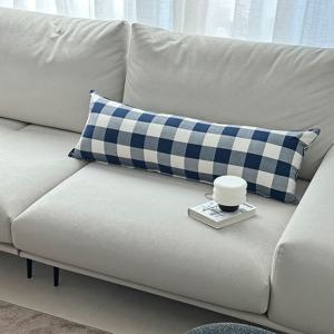 클래식 빅체크 워싱 광목 30수 순면 사각 롱쿠션 긴베개 긴쿠션 바디필로우 커버