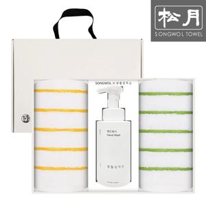 엣지 170g 30수 세면타올 2매 + 생활공작소 핸드워시500ml 선물세트 답례품
