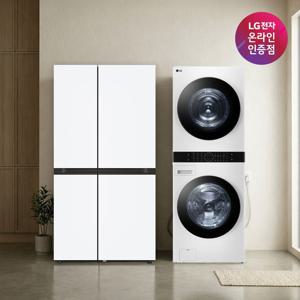 LG 디오스 양문형 냉장고 + LG 트롬 워시타워 (S836MQQ012 + W21WAM)