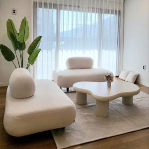 [리퍼] 클라우드에스 2인용 아쿠아텍스 패브릭 모듈 소파 구름 조약돌 쇼파 등받이 분리