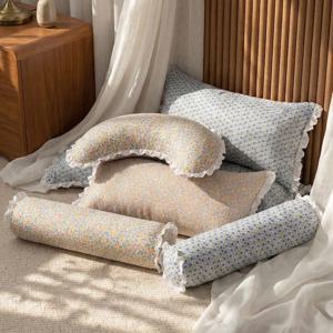 튤립프릴 순면 국내산 경추 목 낮잠 메밀 베개 2colors_(낮잠, 목, 운두, 끈)