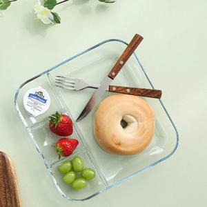 유리식판 나눔접시 4칸 오븐 전자레인지