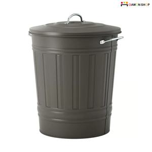 KNODD 뚜껑이 있는 양손잡이 대형 철제 휴지통 (40L)/쓰레기통
