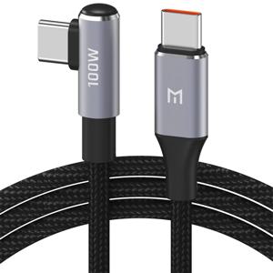 ㄱ자 L자형 패브릭 100W C타입 PD 초고속 충전 케이블 데이터 전송