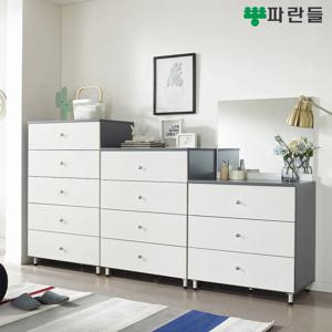 파란들가구 600 속깊은 3단/4단/5단서랍장(F) 광폭서랍장 택1