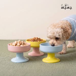 강아지 고양이 세라믹 도자기 식기 마카롱 스탠드볼