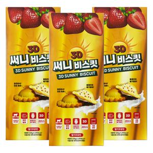 3D 써니 비스킷 208g 3곽 동결건조 딸기 우유맛