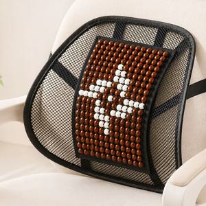 럭셔리 원목 구슬 망사 등받이 ( 차량용 자동차 허리쿠션 등 지압 사무실 의자 허리받침 )