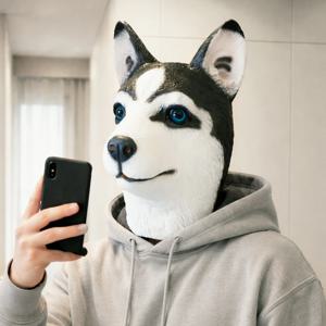 리얼한 허스키가면 동물가면 인형모자 탈 할로윈 분장 인생네컷 모자 소품 쓸데없는 쓸모없는