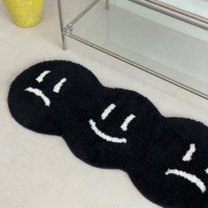 블랙 스마일 귀여운 발매트 포인트러그 2size