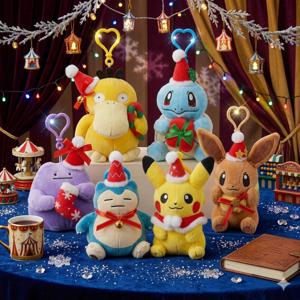 포켓몬 윈터 카니발 인형 키링 메타몽 피카츄 이브이 잠만보 고라파덕 꼬부기 13cm