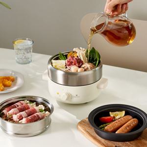 올스텐 4in1 분리세척 계란찜기 멀티쿠커 전골냄비 그릴 라면포트 NJM221CW