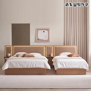 브라이티 엠비언트 LED조명 프리미엄 가죽헤드 수납 호텔 침대 SS/Q/K (매트포함)