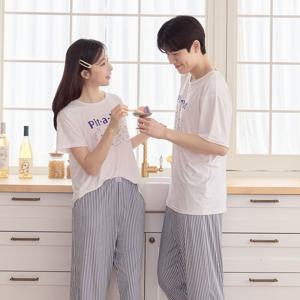 여름 반팔 실키 이너쿨링 커플잠옷_피피베어