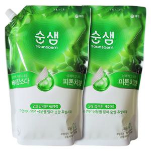 순샘 주방세제 베이킹소다 피톤치드향 1.2L, 2개 강력한 2배 세정