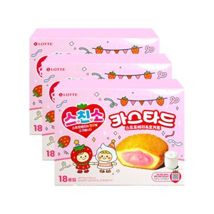 롯데 스친소 카스타드 스트로베리 요거트 378g x 3개 대용량
